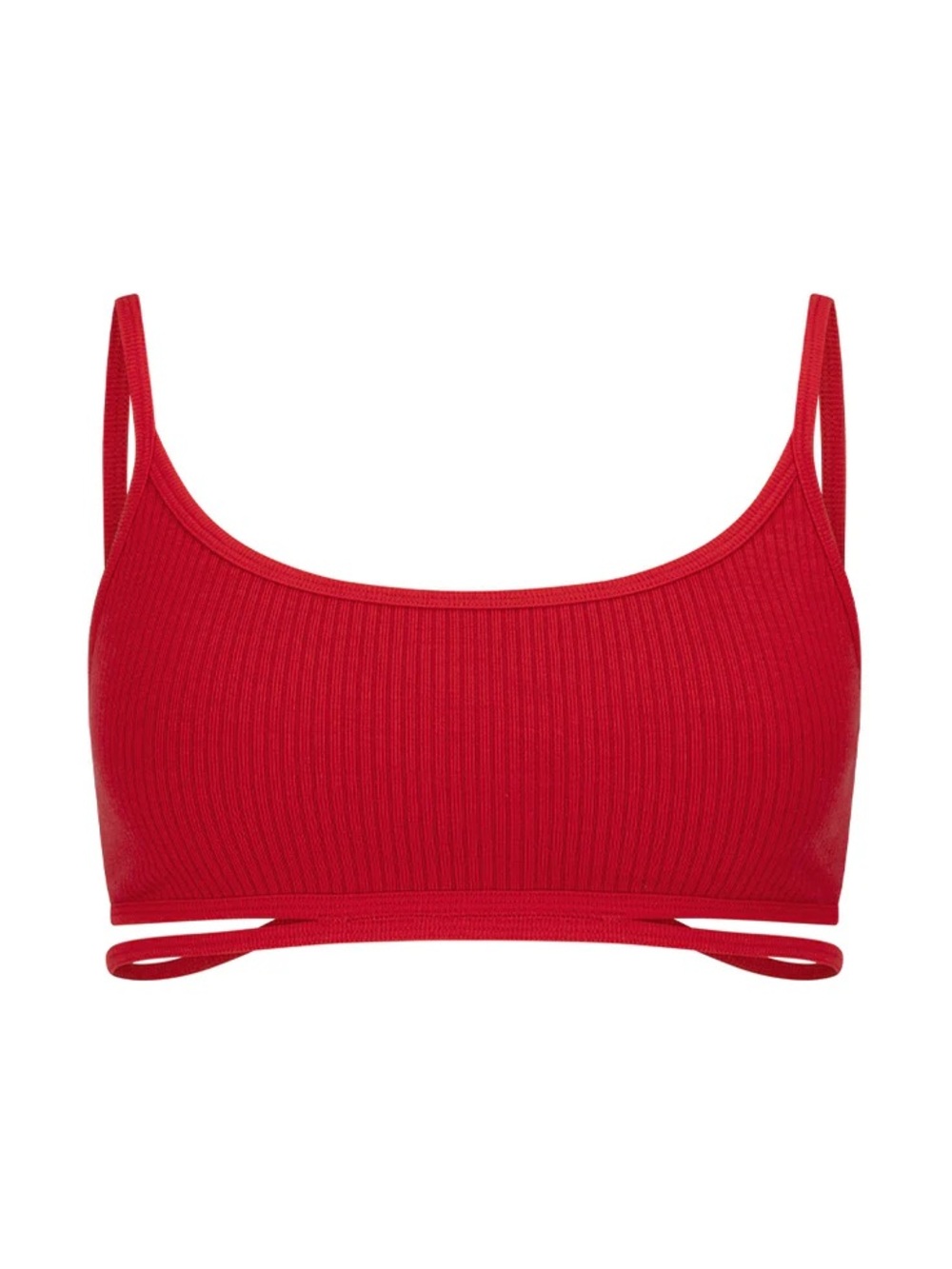 Nagnata Red spliced Ribbed Strappy Bralette - Women Intimates